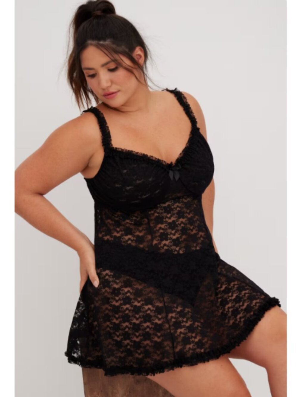 Torrid 2 Simply Lace Babydoll With Ruffle Trim 2X 18 20